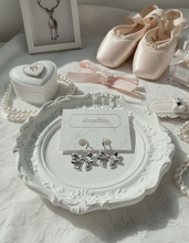 Load image into Gallery viewer, [Hearts2Hearts Ana Earrings] Adorable Ribbon Huggies Earrings - Silver