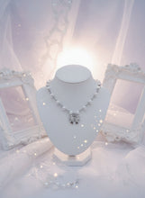 Load image into Gallery viewer, [TWICE Chaeyoung Necklace] Adorable Ribbon Pearl Choker - Silver Color