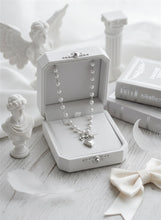 Load image into Gallery viewer, [Red Velvet Irene Necklace] Coquette Ribbon and Heart Locket Pearl Choker - Silver Color
