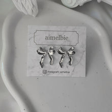Load image into Gallery viewer, [ILLIT Iroha, NMIXX Haewon Earrings] Ballerina Ribbon Earrings - Silver
