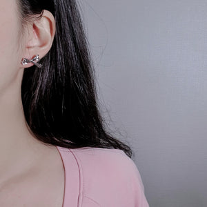 Dalia Ribbon Earrings - Silver Color