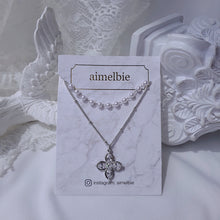 Load image into Gallery viewer, [NMIXX Jiwoo Necklace] Luna Blossom Layered Necklace - Silver color
