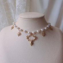 Load image into Gallery viewer, Dear and Star Pearl Necklace - Gold Color