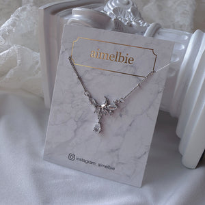 [fromis_9 Baek Jiheon Necklace] Moonlight Teardrops Semi Choker Necklace