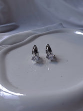 Load image into Gallery viewer, [Hearts2Hearts Ian Earrings] Diamond Ring Huggies Earrings - Silver Color