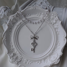 Load image into Gallery viewer, [Jo Yuri, Rescene Woni Necklace/Anti-tarnish] Sweet Silver Heart Key Layered Necklace - Silver Color
