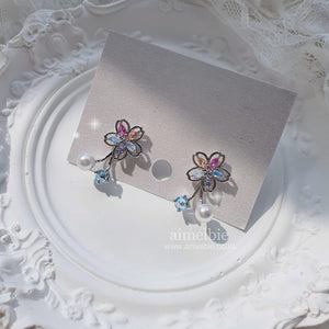 Charming Jewel Flower Earrings