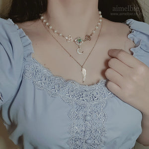 The Ethereal Moon Angel Layered Necklace