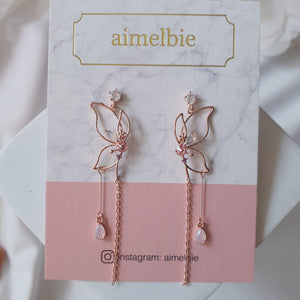 Dream of Butterfly Elf Earrings - Pink