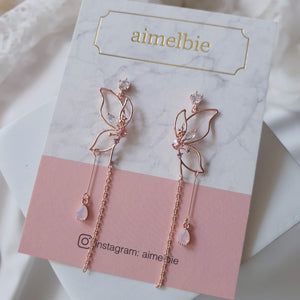 Dream of Butterfly Elf Earrings - Pink