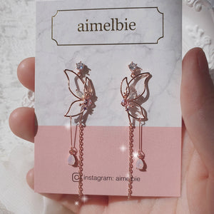 Dream of Butterfly Elf Earrings - Pink