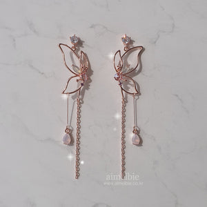 Dream of Butterfly Elf Earrings - Pink