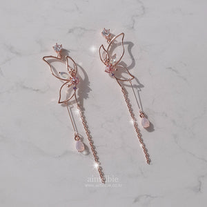 Dream of Butterfly Elf Earrings - Pink