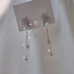 Charming Jewel Flower Earrings
