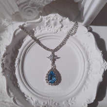 Load image into Gallery viewer, Romantic Queen Rhinestone Choker Necklace - Light Sapphire