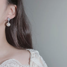 Load image into Gallery viewer, Diamond Pearl Earrings - Silver (Weeekly Jihan Earrings)