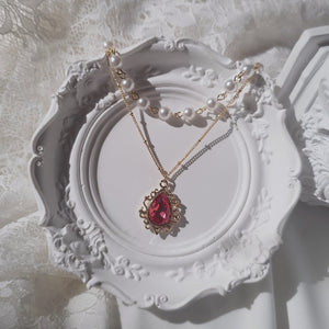 Magic Teardrops Layered Necklace - Rosepink