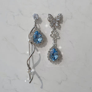 [IVE Rei Earrings] Melody of The Butterfly Earrings - Light Sapphire