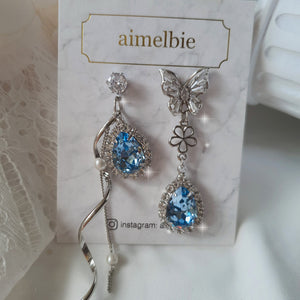 [IVE Rei Earrings] Melody of The Butterfly Earrings - Light Sapphire