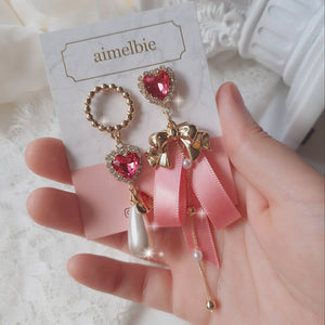 Pink Lovely Ribbon Earrings