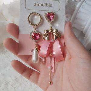 Pink Lovely Ribbon Earrings