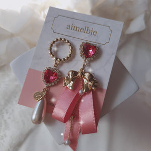 Pink Lovely Ribbon Earrings