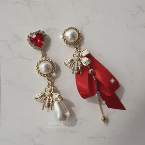 The Royal Red Queen Bee Earrings