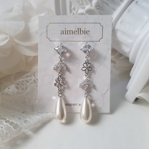 Diamond Floral Princess Earrings - Silver ver. (Jessica Earrings)