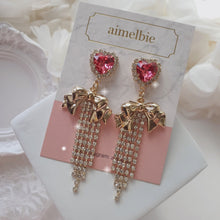 Load image into Gallery viewer, Party Ribbon Princess Earrings - Rosepink (CSR Sihyeon Earrings)