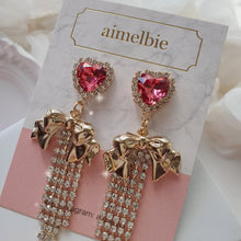 Load image into Gallery viewer, Party Ribbon Princess Earrings - Rosepink (CSR Sihyeon Earrings)