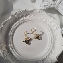 Load image into Gallery viewer, Angelic Heart Lock Huggies Earrings - Gold