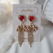 Load image into Gallery viewer, Party Ribbon Princess Earrings - Red