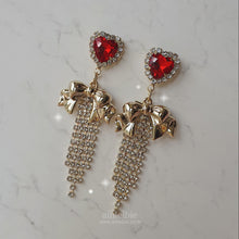 Load image into Gallery viewer, Party Ribbon Princess Earrings - Red