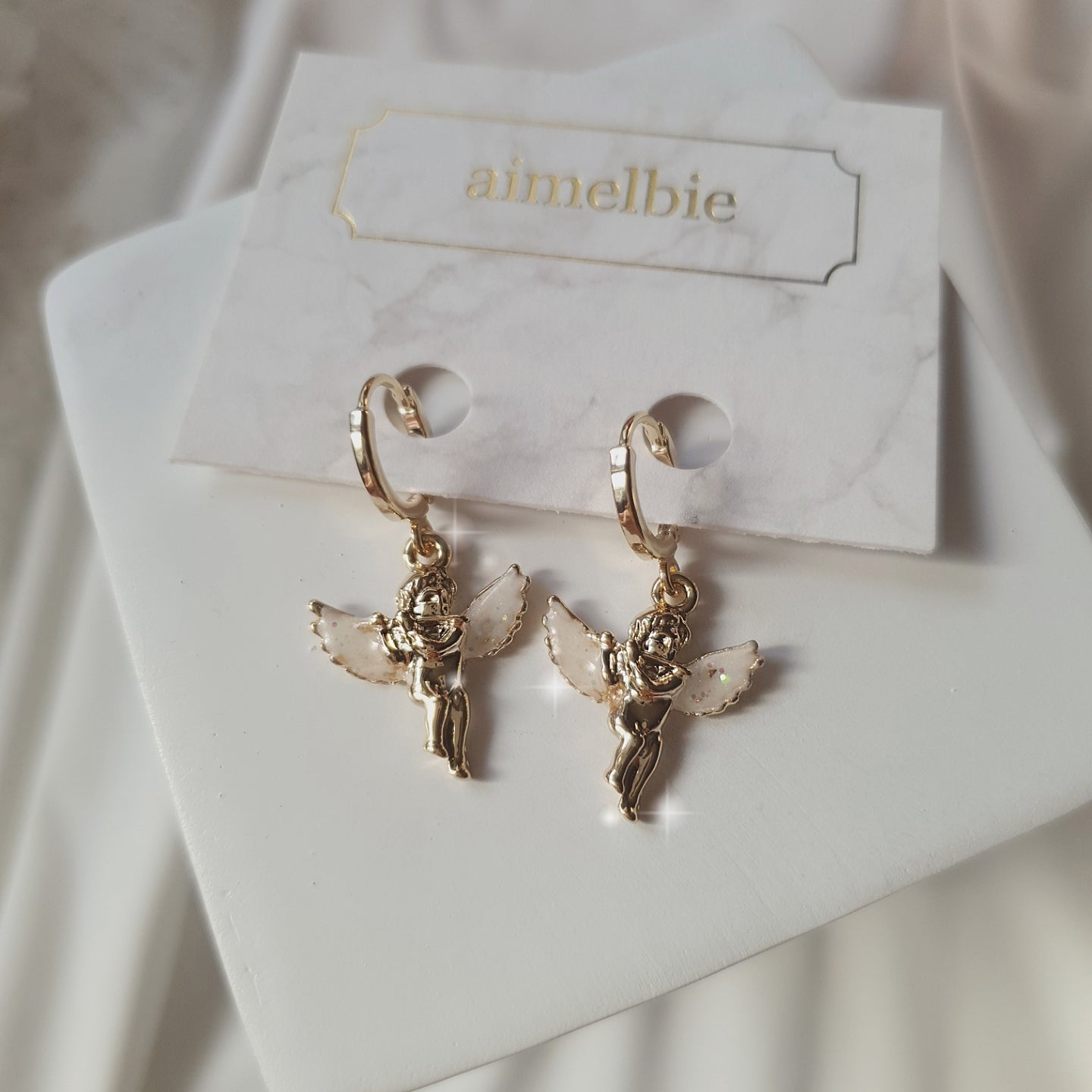 Baby Angel Huggies Earrings Gold ver