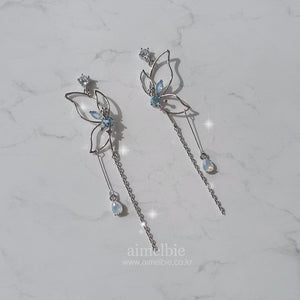 Dream of Butterfly Elf Earrings - Baby Blue