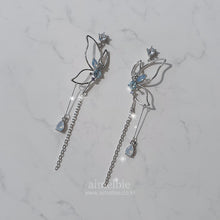 Load image into Gallery viewer, Dream of Butterfly Elf Earrings - Baby Blue