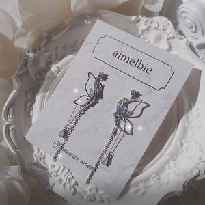 Dream of Butterfly Elf Earrings - Baby Blue