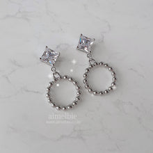 Load image into Gallery viewer, Diamond and Silver Ring Earrings