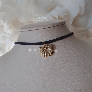 Lovely Ribbon Choker Necklace - Gold (Kep1er Dayeon Necklace)
