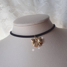 Load image into Gallery viewer, Lovely Ribbon Choker Necklace - Gold (Kep1er Dayeon Necklace)