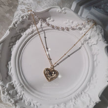 Load image into Gallery viewer, Gold Laced Heart Layered Necklace