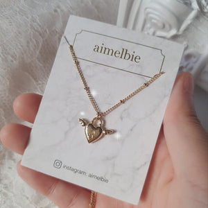 Angelic Heart Lock Layered Necklace - Gold