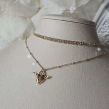 Load image into Gallery viewer, Angelic Heart Lock Layered Necklace - Gold