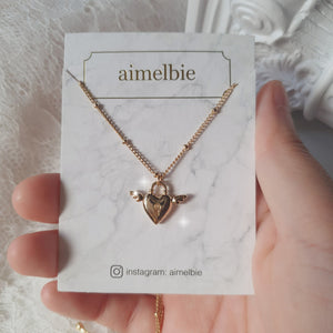 Angelic Heart Lock Layered Necklace - Gold