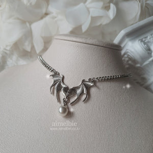 Love Goth Bat Chain Semi Choker Necklace