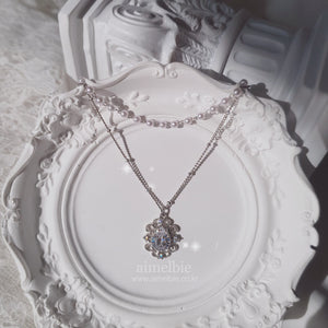 [IVE Liz Necklace] Laced Waterdrop Layered Necklace