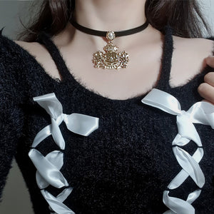 Coat of Arms Leather Choker Necklace