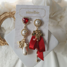 Load image into Gallery viewer, The Royal Red Queen Bee Earrings