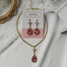 Load image into Gallery viewer, Romantic Queen Waterdrop Crystal Earrings - Rosepink