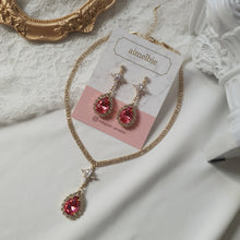 Load image into Gallery viewer, Romantic Queen Waterdrop Crystal Earrings - Rosepink